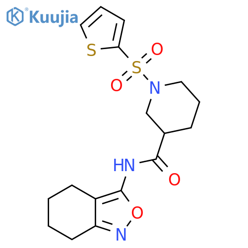 N-(4,5,6,7-tetrahydro-2,1-benzoxazol-3-yl)-1-(thiophene-2-sulfonyl)piperidine-3-carboxamide structure