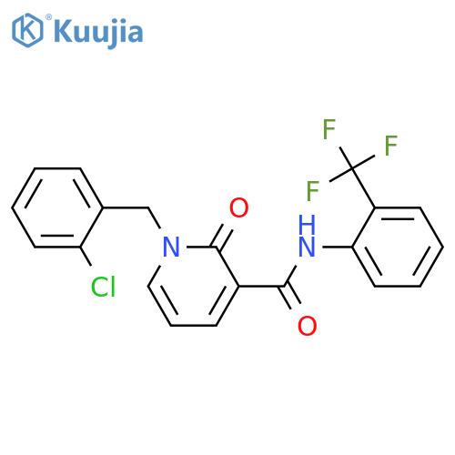 1-(2-chlorophenyl)methyl-2-oxo-N-2-(trifluoromethyl)phenyl-1,2-dihydropyridine-3-carboxamide structure