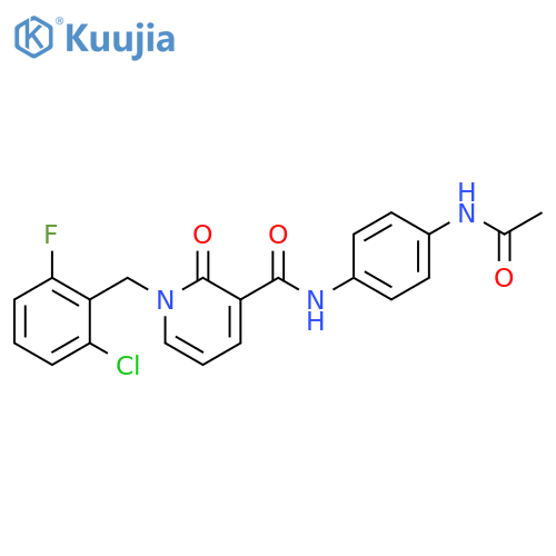 1-(2-chloro-6-fluorophenyl)methyl-N-(4-acetamidophenyl)-2-oxo-1,2-dihydropyridine-3-carboxamide structure