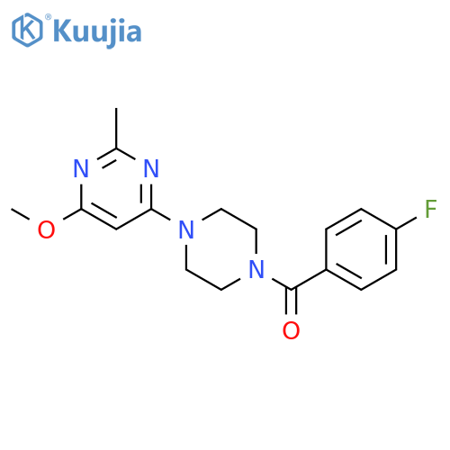 4-4-(4-fluorobenzoyl)piperazin-1-yl-6-methoxy-2-methylpyrimidine structure