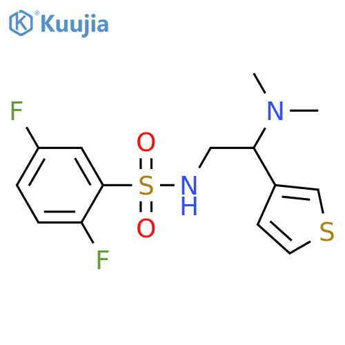 N-2-(dimethylamino)-2-(thiophen-3-yl)ethyl-2,5-difluorobenzene-1-sulfonamide structure
