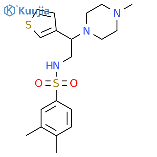 3,4-dimethyl-N-2-(4-methylpiperazin-1-yl)-2-(thiophen-3-yl)ethylbenzene-1-sulfonamide structure