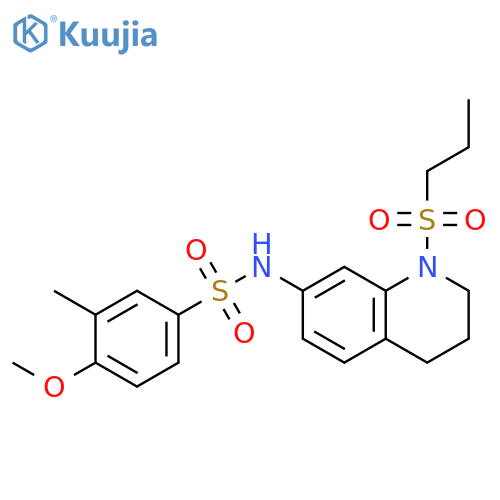 4-methoxy-3-methyl-N-1-(propane-1-sulfonyl)-1,2,3,4-tetrahydroquinolin-7-ylbenzene-1-sulfonamide structure