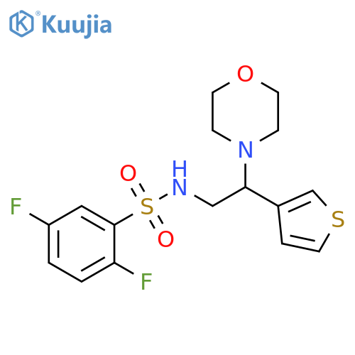 2,5-difluoro-N-2-(morpholin-4-yl)-2-(thiophen-3-yl)ethylbenzene-1-sulfonamide structure