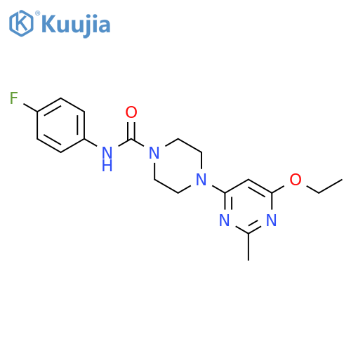 4-(6-ethoxy-2-methylpyrimidin-4-yl)-N-(4-fluorophenyl)piperazine-1-carboxamide structure