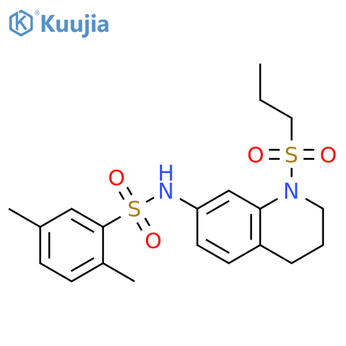 2,5-dimethyl-N-1-(propane-1-sulfonyl)-1,2,3,4-tetrahydroquinolin-7-ylbenzene-1-sulfonamide structure