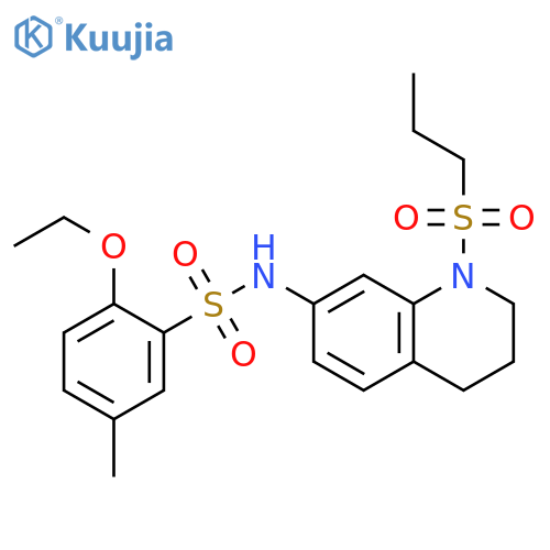 2-ethoxy-5-methyl-N-1-(propane-1-sulfonyl)-1,2,3,4-tetrahydroquinolin-7-ylbenzene-1-sulfonamide structure