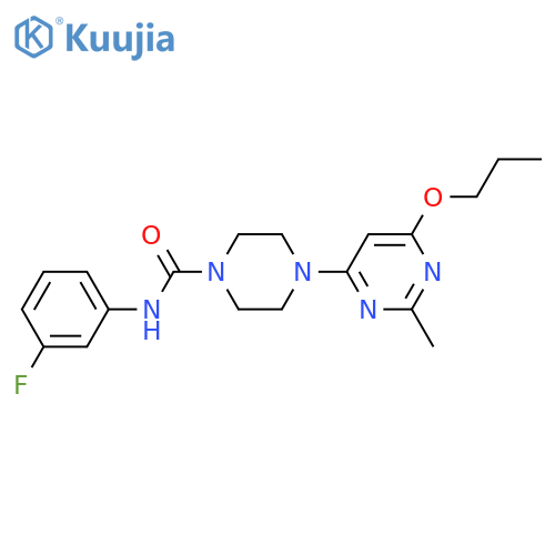 N-(3-fluorophenyl)-4-(2-methyl-6-propoxypyrimidin-4-yl)piperazine-1-carboxamide structure