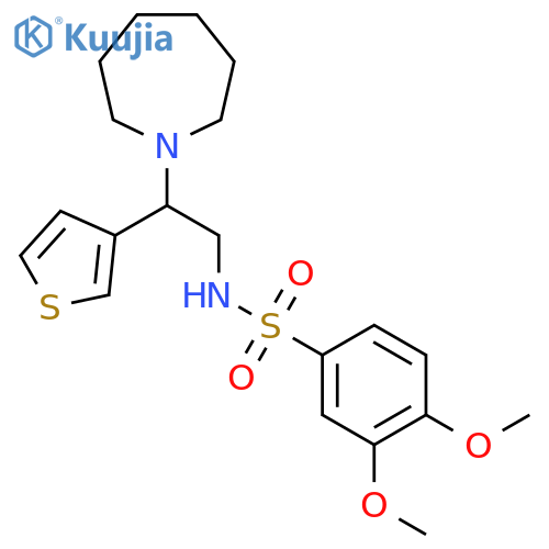 N-2-(azepan-1-yl)-2-(thiophen-3-yl)ethyl-3,4-dimethoxybenzene-1-sulfonamide structure