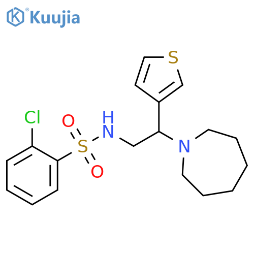 N-2-(azepan-1-yl)-2-(thiophen-3-yl)ethyl-2-chlorobenzene-1-sulfonamide structure
