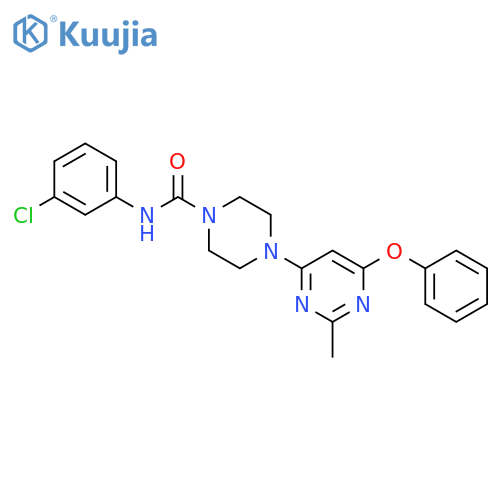 N-(3-chlorophenyl)-4-(2-methyl-6-phenoxypyrimidin-4-yl)piperazine-1-carboxamide structure