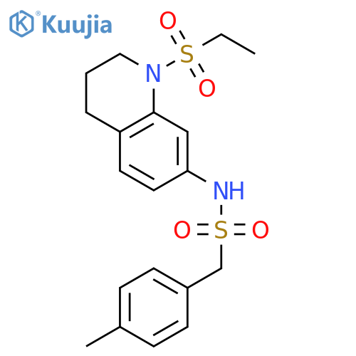 N-1-(ethanesulfonyl)-1,2,3,4-tetrahydroquinolin-7-yl-1-(4-methylphenyl)methanesulfonamide structure