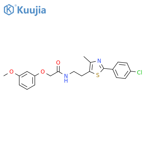 N-{2-2-(4-chlorophenyl)-4-methyl-1,3-thiazol-5-ylethyl}-2-(3-methoxyphenoxy)acetamide structure