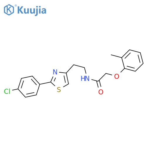 N-{2-2-(4-chlorophenyl)-1,3-thiazol-4-ylethyl}-2-(2-methylphenoxy)acetamide structure