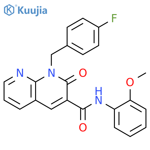 1-(4-fluorophenyl)methyl-N-(2-methoxyphenyl)-2-oxo-1,2-dihydro-1,8-naphthyridine-3-carboxamide structure