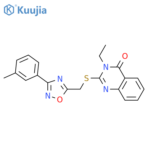 3-ethyl-2-({3-(3-methylphenyl)-1,2,4-oxadiazol-5-ylmethyl}sulfanyl)-3,4-dihydroquinazolin-4-one structure