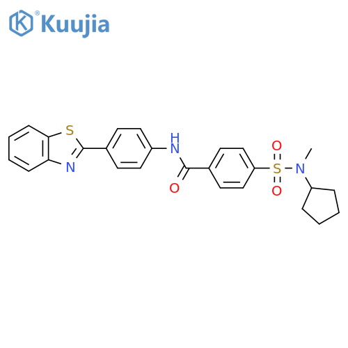 N-4-(1,3-benzothiazol-2-yl)phenyl-4-cyclopentyl(methyl)sulfamoylbenzamide structure