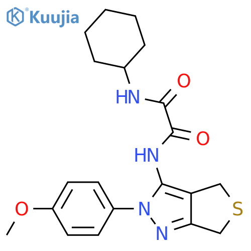 N'-cyclohexyl-N-2-(4-methoxyphenyl)-2H,4H,6H-thieno3,4-cpyrazol-3-ylethanediamide structure