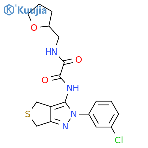 N-2-(3-chlorophenyl)-2H,4H,6H-thieno3,4-cpyrazol-3-yl-N'-(oxolan-2-yl)methylethanediamide structure