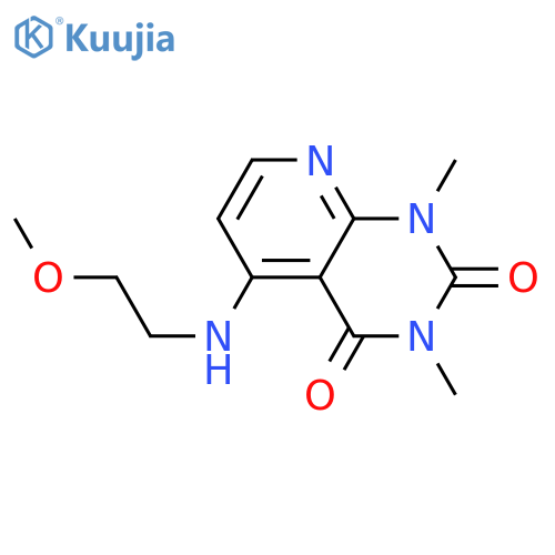 5-(2-methoxyethyl)amino-1,3-dimethyl-1H,2H,3H,4H-pyrido2,3-dpyrimidine-2,4-dione structure