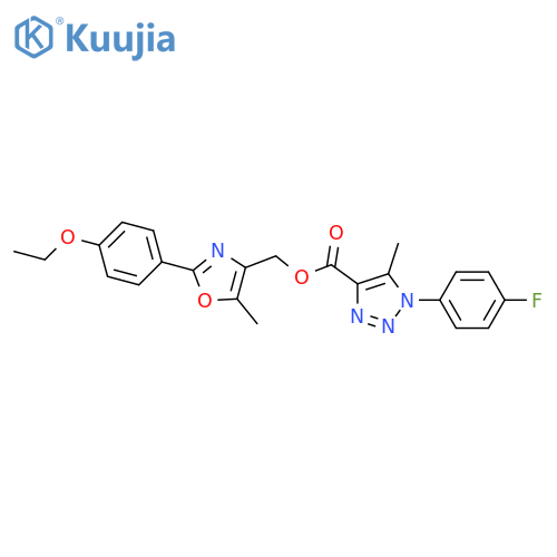 2-(4-ethoxyphenyl)-5-methyl-1,3-oxazol-4-ylmethyl 1-(4-fluorophenyl)-5-methyl-1H-1,2,3-triazole-4-carboxylate structure