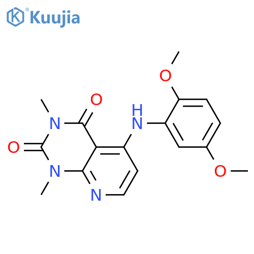 5-(2,5-dimethoxyphenyl)amino-1,3-dimethyl-1H,2H,3H,4H-pyrido2,3-dpyrimidine-2,4-dione structure