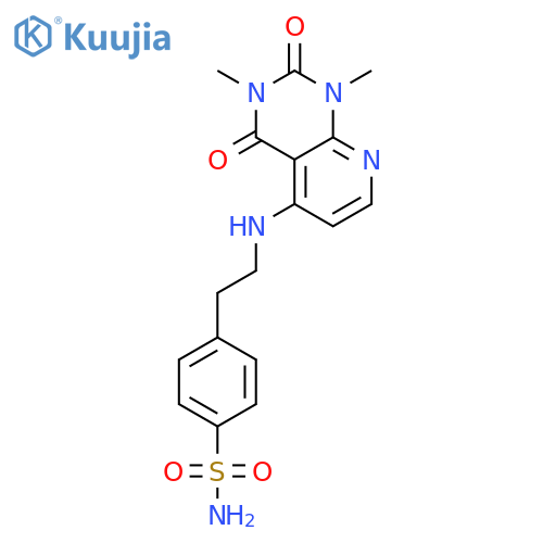 4-2-({1,3-dimethyl-2,4-dioxo-1H,2H,3H,4H-pyrido2,3-dpyrimidin-5-yl}amino)ethylbenzene-1-sulfonamide structure