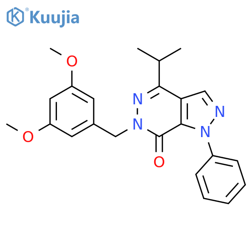 6-(3,5-dimethoxyphenyl)methyl-1-phenyl-4-(propan-2-yl)-1H,6H,7H-pyrazolo3,4-dpyridazin-7-one structure