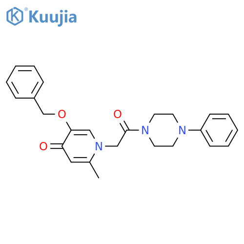 5-(benzyloxy)-2-methyl-1-2-oxo-2-(4-phenylpiperazin-1-yl)ethyl-1,4-dihydropyridin-4-one structure