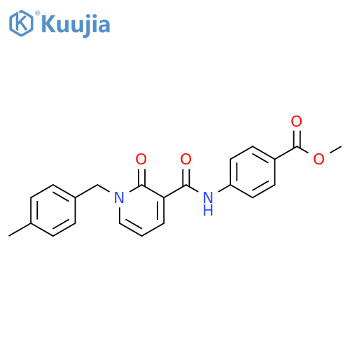 methyl 4-{1-(4-methylphenyl)methyl-2-oxo-1,2-dihydropyridine-3-amido}benzoate structure