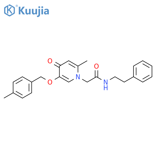2-{2-methyl-5-(4-methylphenyl)methoxy-4-oxo-1,4-dihydropyridin-1-yl}-N-(2-phenylethyl)acetamide structure