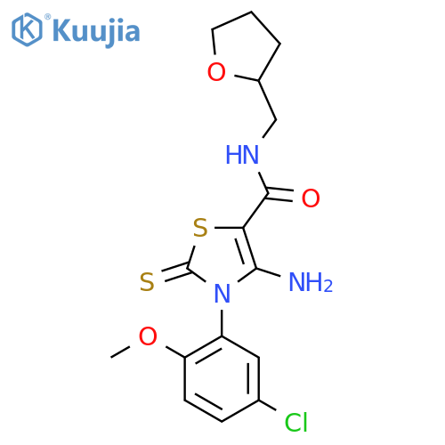 4-amino-3-(5-chloro-2-methoxyphenyl)-N-(oxolan-2-yl)methyl-2-sulfanylidene-2,3-dihydro-1,3-thiazole-5-carboxamide structure