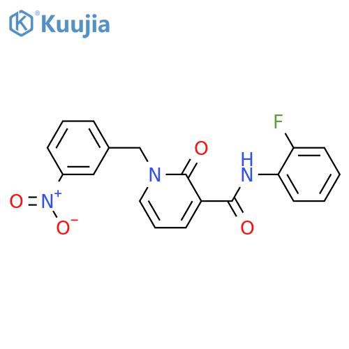 N-(2-fluorophenyl)-1-(3-nitrophenyl)methyl-2-oxo-1,2-dihydropyridine-3-carboxamide structure