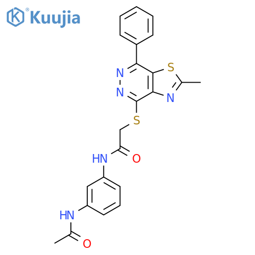 N-(3-acetamidophenyl)-2-({2-methyl-7-phenyl-1,3thiazolo4,5-dpyridazin-4-yl}sulfanyl)acetamide structure