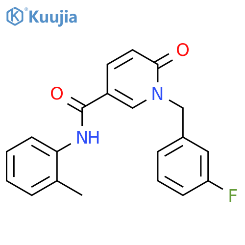 1-(3-fluorophenyl)methyl-N-(2-methylphenyl)-6-oxo-1,6-dihydropyridine-3-carboxamide structure