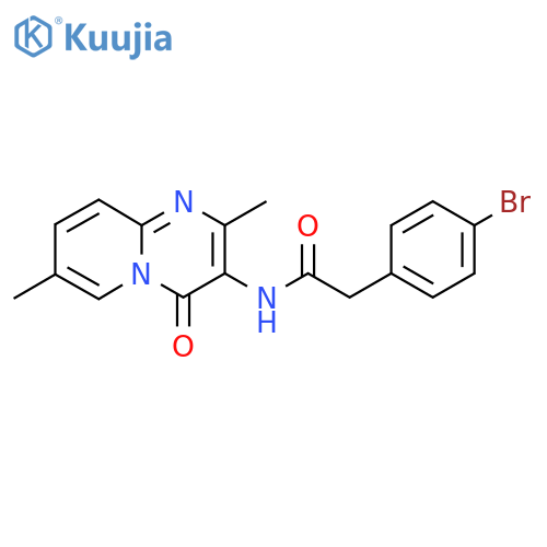 2-(4-bromophenyl)-N-{2,7-dimethyl-4-oxo-4H-pyrido1,2-apyrimidin-3-yl}acetamide structure