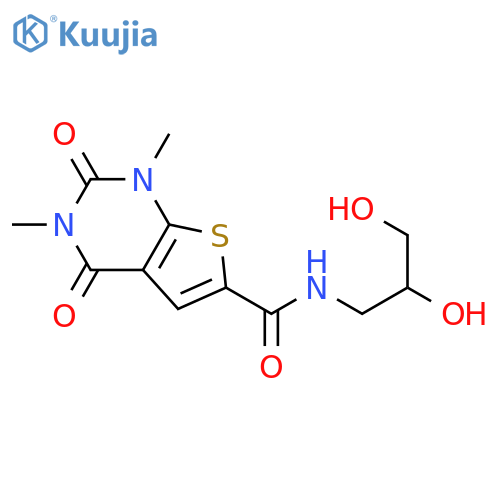 N-(2,3-dihydroxypropyl)-1,3-dimethyl-2,4-dioxo-1H,2H,3H,4H-thieno2,3-dpyrimidine-6-carboxamide structure