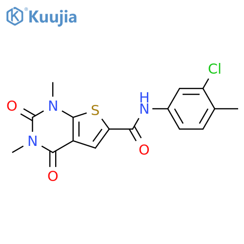 N-(3-chloro-4-methylphenyl)-1,3-dimethyl-2,4-dioxo-1H,2H,3H,4H-thieno2,3-dpyrimidine-6-carboxamide structure