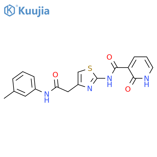 N-(4-{(3-methylphenyl)carbamoylmethyl}-1,3-thiazol-2-yl)-2-oxo-1,2-dihydropyridine-3-carboxamide structure