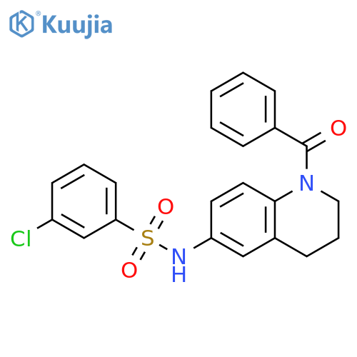 N-(1-benzoyl-1,2,3,4-tetrahydroquinolin-6-yl)-3-chlorobenzene-1-sulfonamide structure
