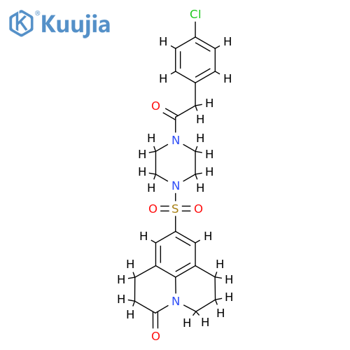 7-({4-2-(4-chlorophenyl)acetylpiperazin-1-yl}sulfonyl)-1-azatricyclo7.3.1.0^{5,13}trideca-5,7,9(13)-trien-2-one structure