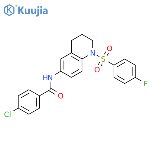 4-chloro-N-1-(4-fluorobenzenesulfonyl)-1,2,3,4-tetrahydroquinolin-6-ylbenzamide structure