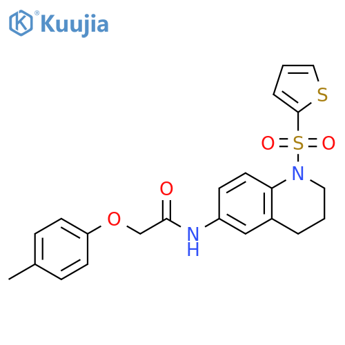 2-(4-methylphenoxy)-N-1-(thiophene-2-sulfonyl)-1,2,3,4-tetrahydroquinolin-6-ylacetamide structure