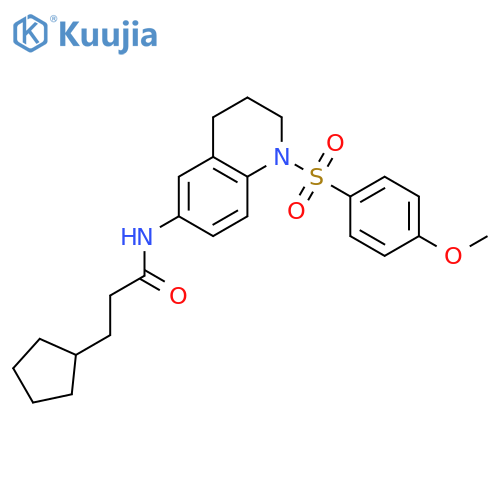 3-cyclopentyl-N-1-(4-methoxybenzenesulfonyl)-1,2,3,4-tetrahydroquinolin-6-ylpropanamide structure