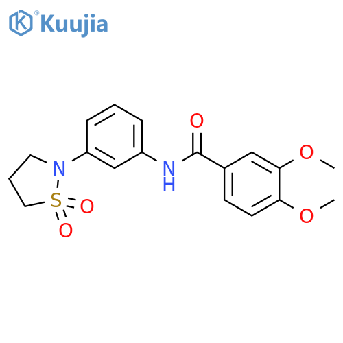 N-3-(1,1-dioxo-1lambda6,2-thiazolidin-2-yl)phenyl-3,4-dimethoxybenzamide structure