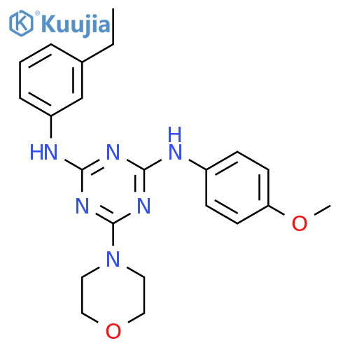 N2-(3-ethylphenyl)-N4-(4-methoxyphenyl)-6-(morpholin-4-yl)-1,3,5-triazine-2,4-diamine structure