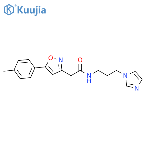 N-3-(1H-imidazol-1-yl)propyl-2-5-(4-methylphenyl)-1,2-oxazol-3-ylacetamide structure