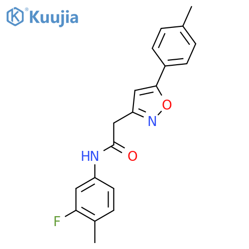 N-(3-fluoro-4-methylphenyl)-2-5-(4-methylphenyl)-1,2-oxazol-3-ylacetamide structure