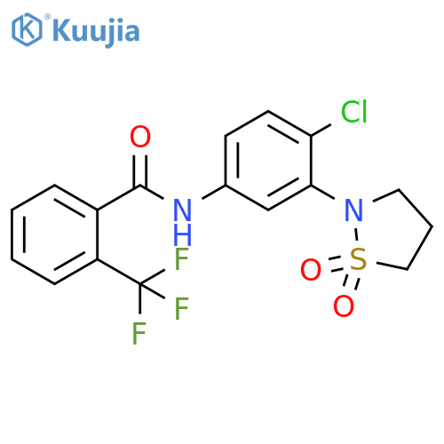 N-4-chloro-3-(1,1-dioxo-1lambda6,2-thiazolidin-2-yl)phenyl-2-(trifluoromethyl)benzamide structure