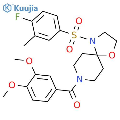 8-(3,4-dimethoxybenzoyl)-4-(4-fluoro-3-methylbenzenesulfonyl)-1-oxa-4,8-diazaspiro4.5decane structure